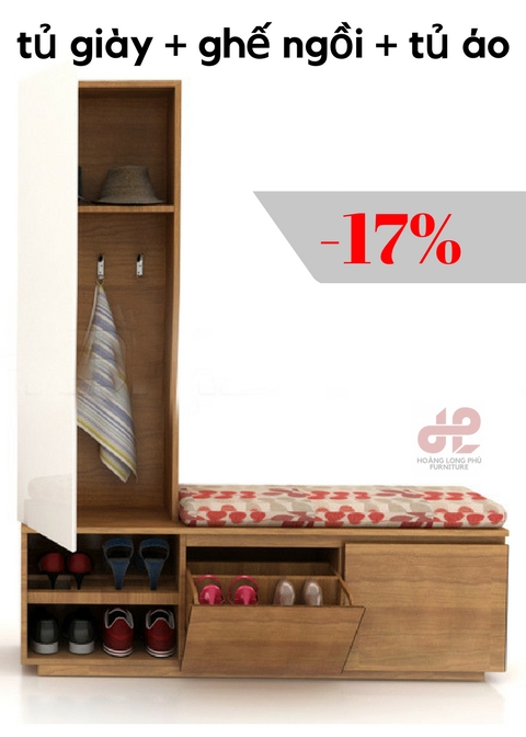 tủ giày kết hợp ghế ngồi và tủ quần áo tủ giày + ghế ngồi + tủ áo